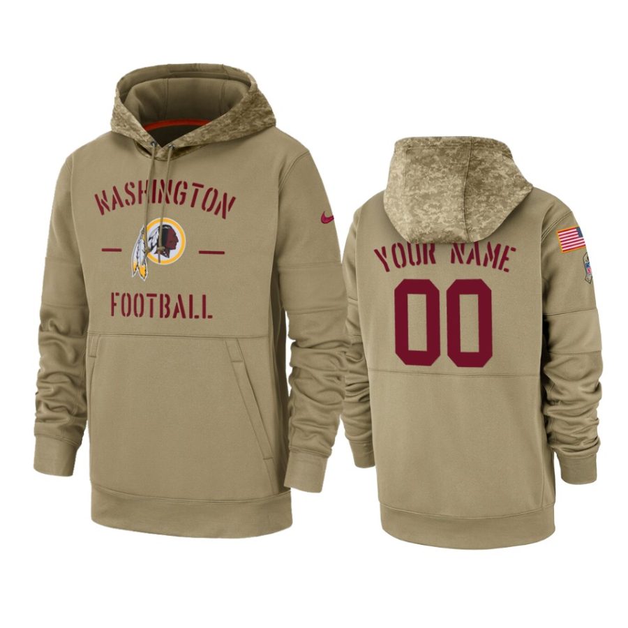 custom redskins tan 2019 salute to service sideline therma hoodie