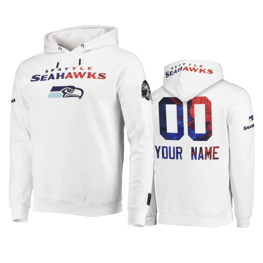 custom seahawks white americana hoodie