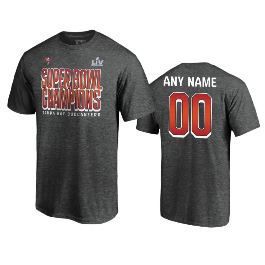 custom tampa bay buccaneers charcoal super bowl lv champions personalized t shirt