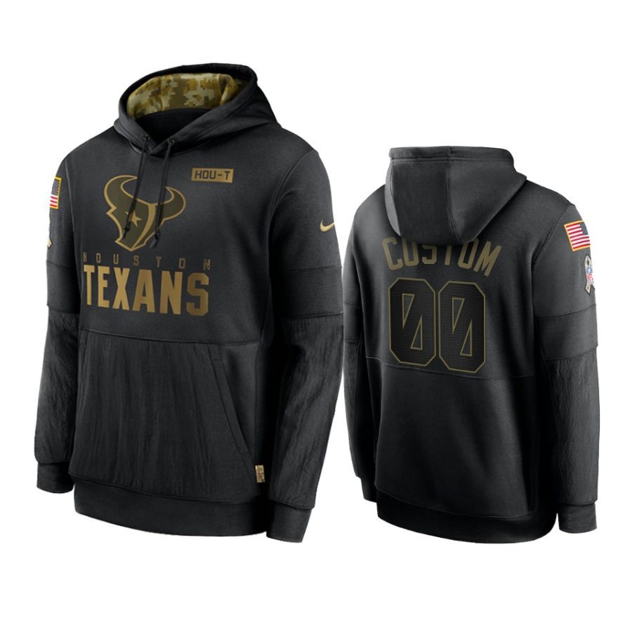 custom texans black 2020 salute to service sideline performance hoodie