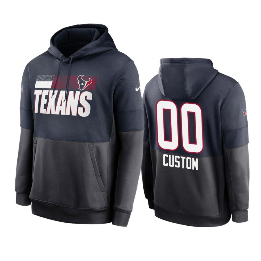 custom texans navy charcoal sideline impact lockup hoodie