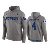 dak prescott cowboys gray circuit wordmark hoodie