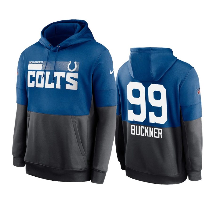 deforest buckner colts royal charcoal sideline impact lockup hoodie