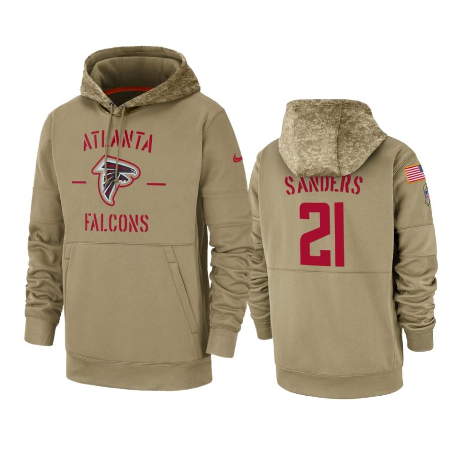 deion sanders falcons tan 2019 salute to service sideline therma hoodie