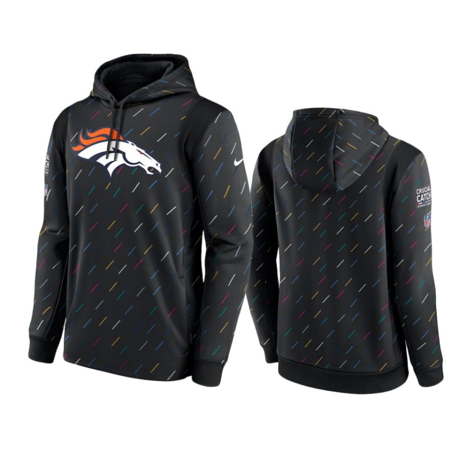 denver broncos charcoal 2021 nfl crucial catch therma pullover hoodie