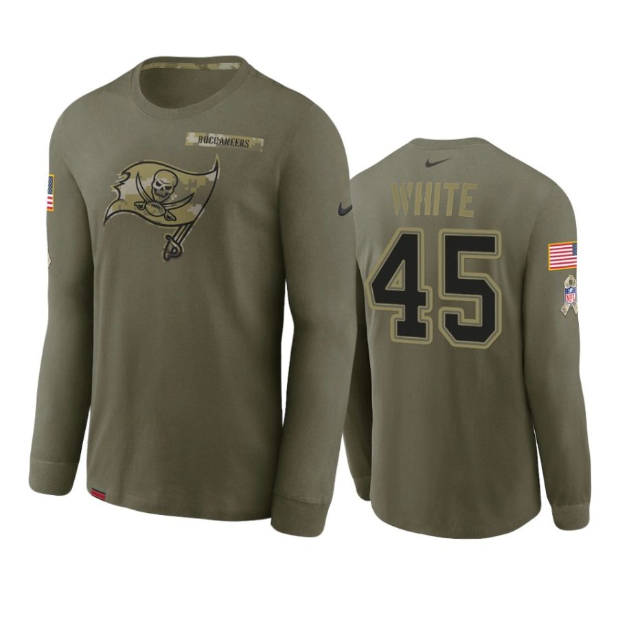 devin white buccaneers olive 2021 salute to service performance long sleeve t shirt