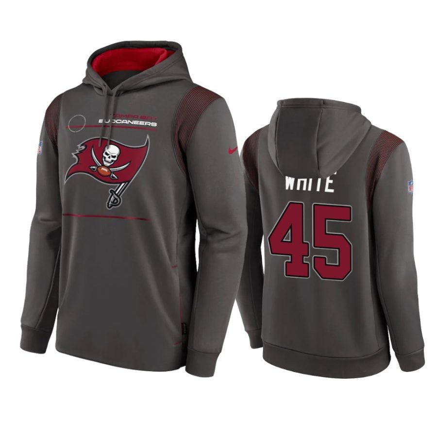 devin white buccaneers pewter sideline logo hoodie