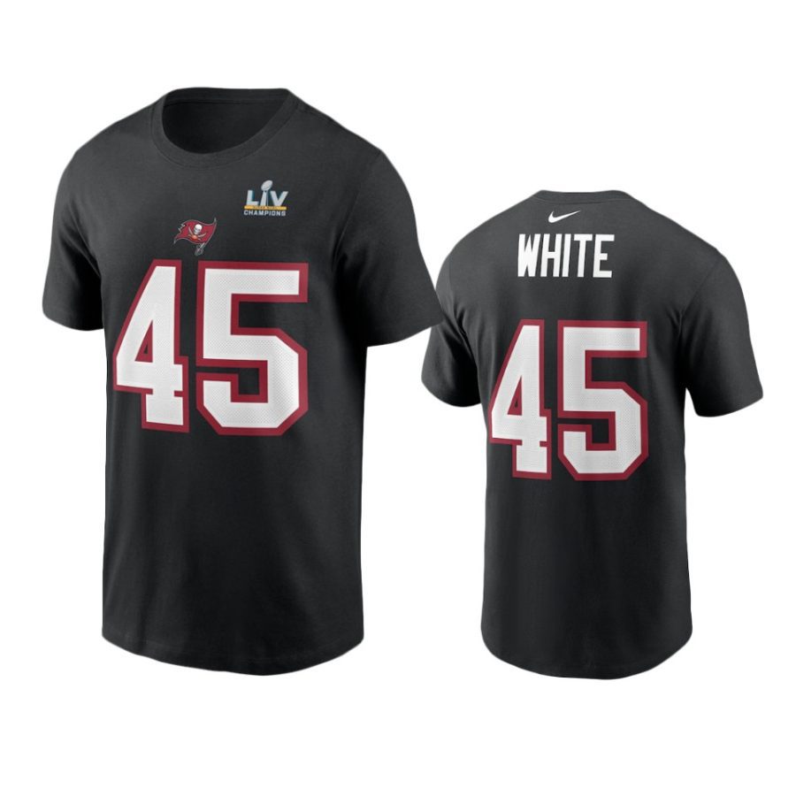 devin white tampa bay buccaneers black super bowl lv champions name number t shirt