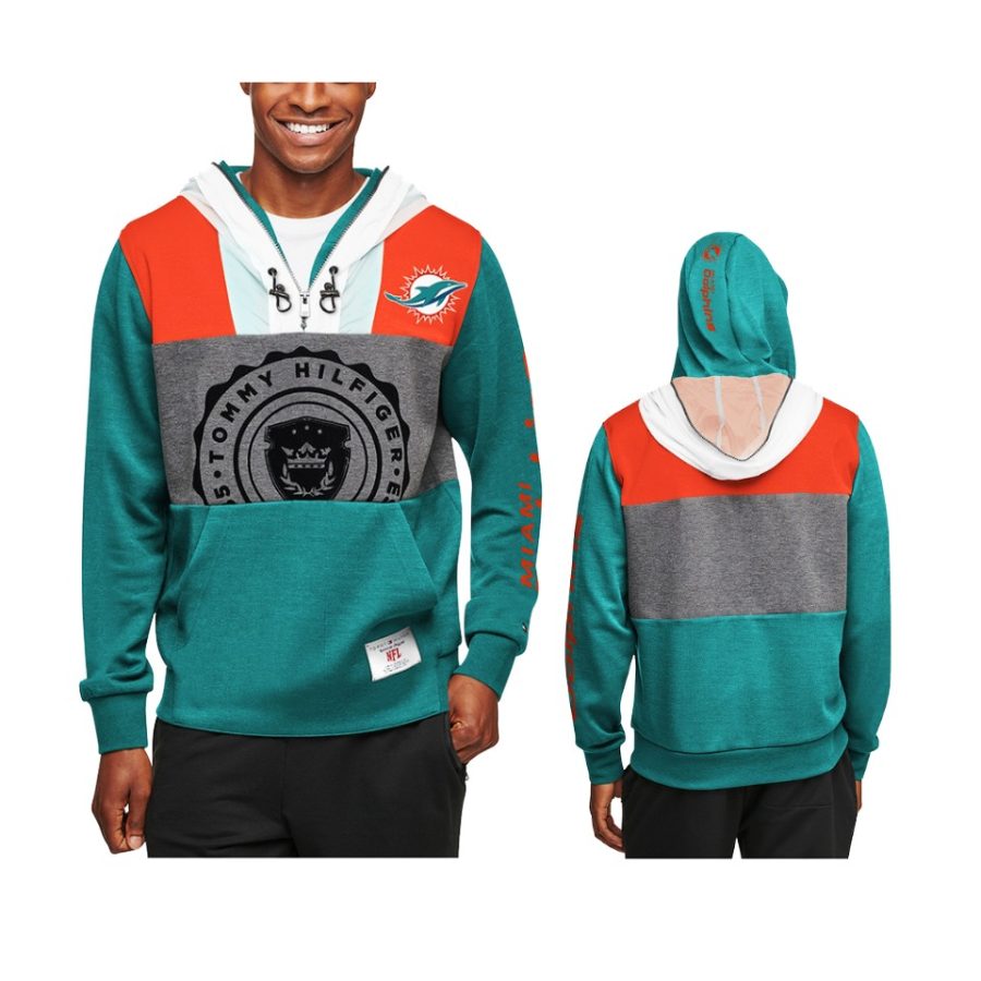 dolphins aqua charcoal pinnacle hoodie