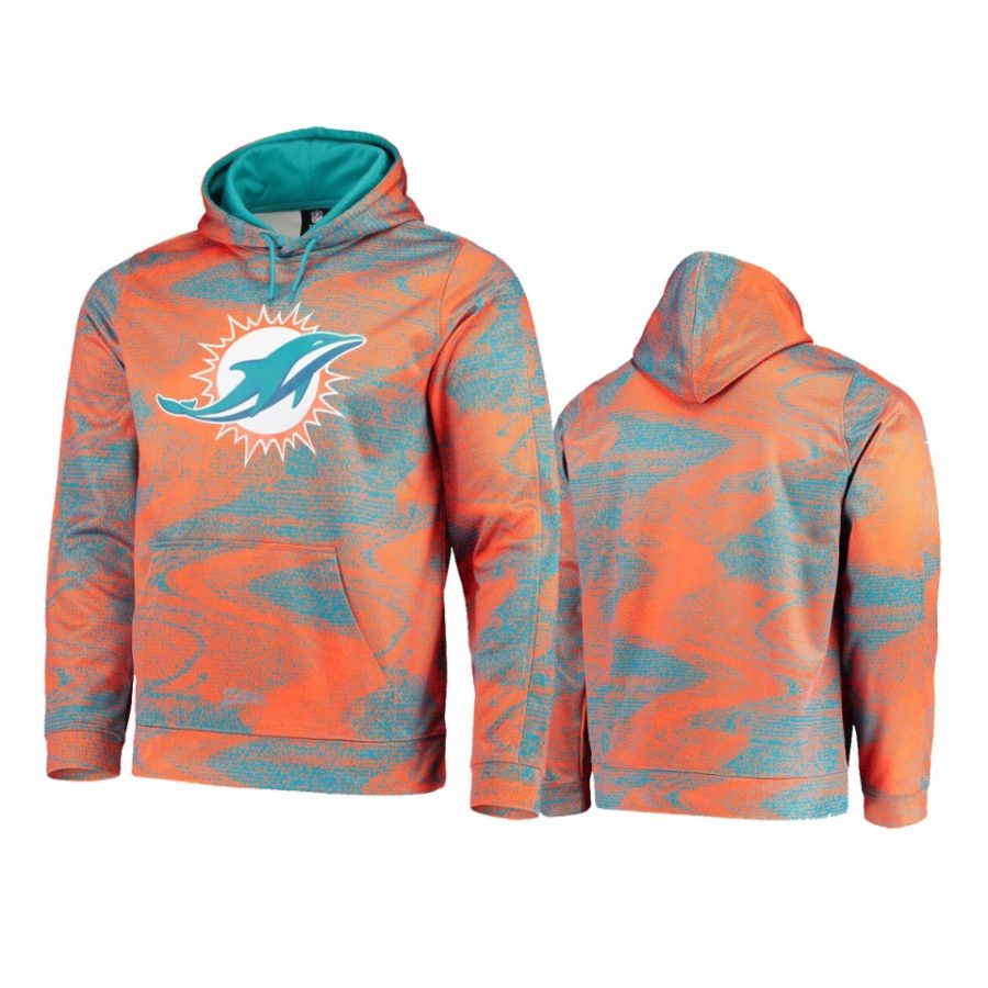 dolphins aqua orange static pullover hoodie