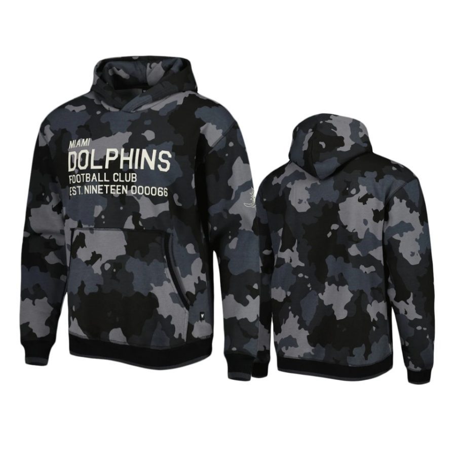 dolphins black camo pullover hoodie