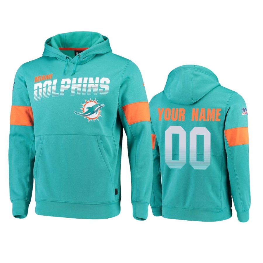 dolphins custom aqua sideline team logo 100th season hoodie