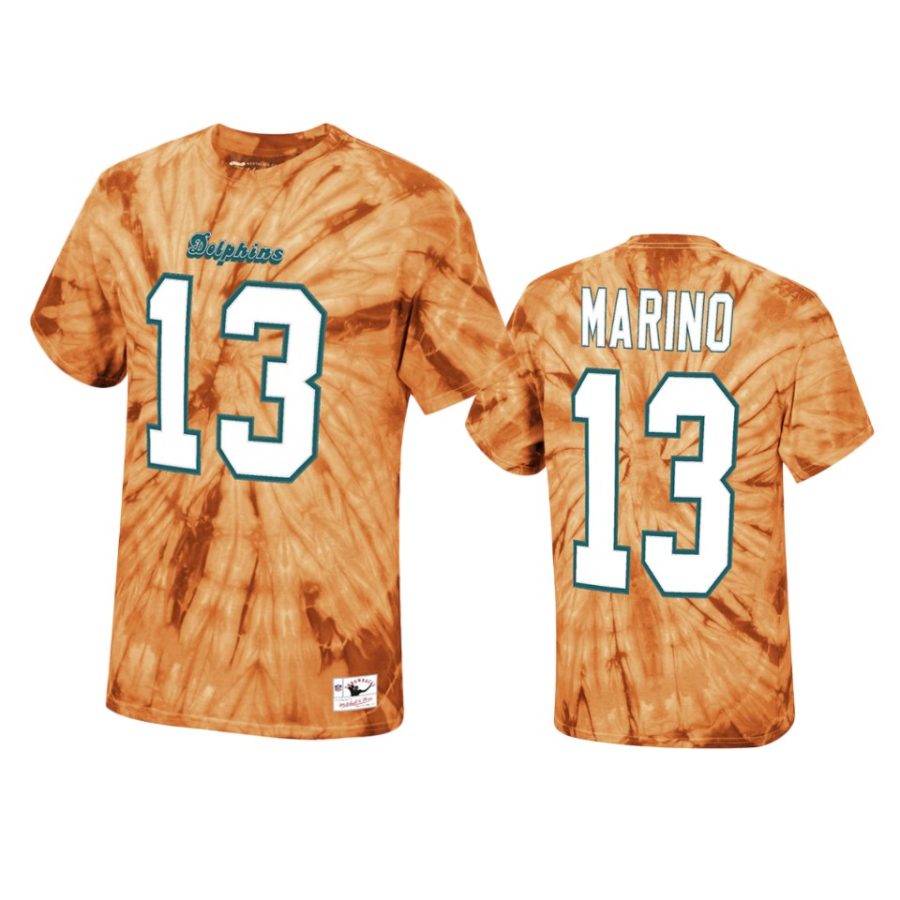 dolphins dan marino orange tie dye t shirt