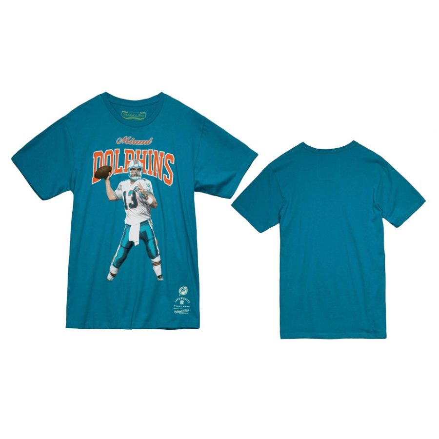 dolphins dan marino player graphic aqua sideline t shirt