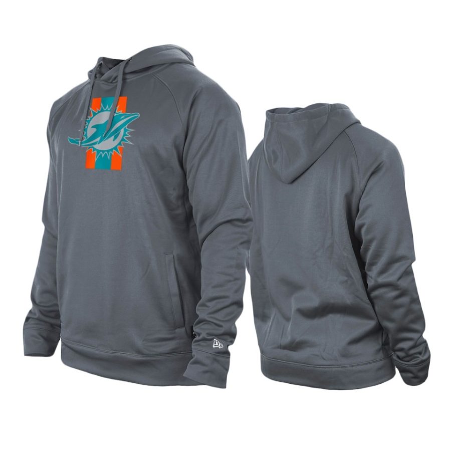 dolphins gray training camp raglan hoodie