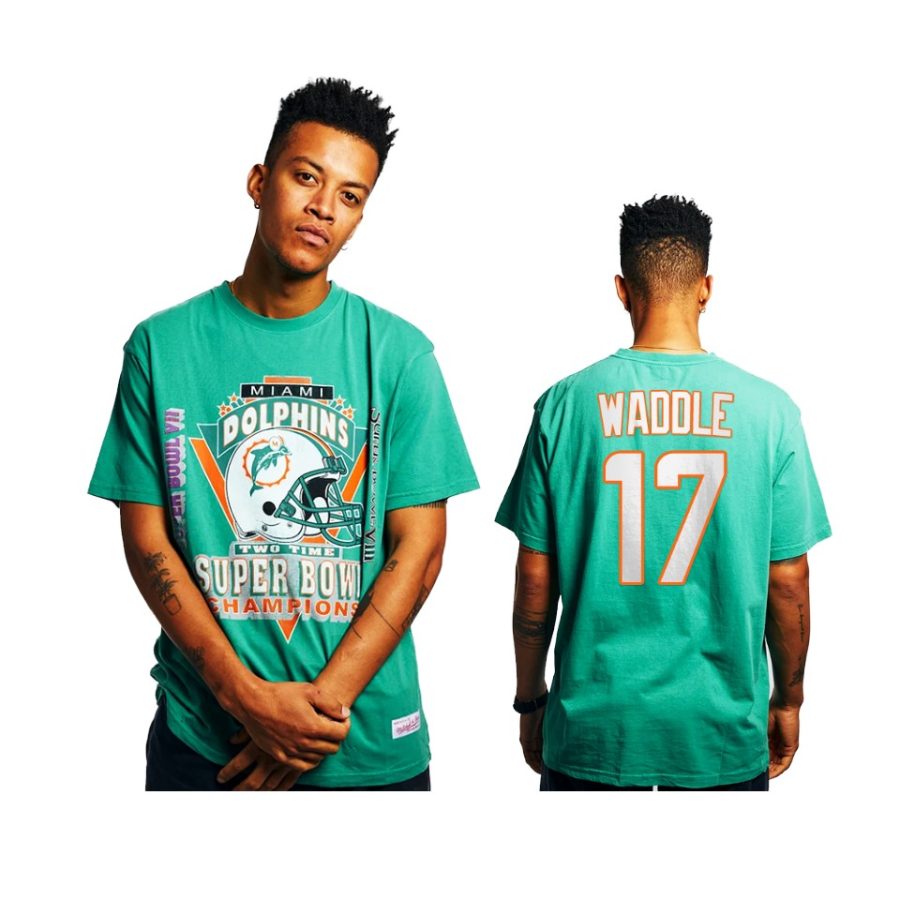 dolphins jaylen waddle aqua super bowl champions vintage t shirt