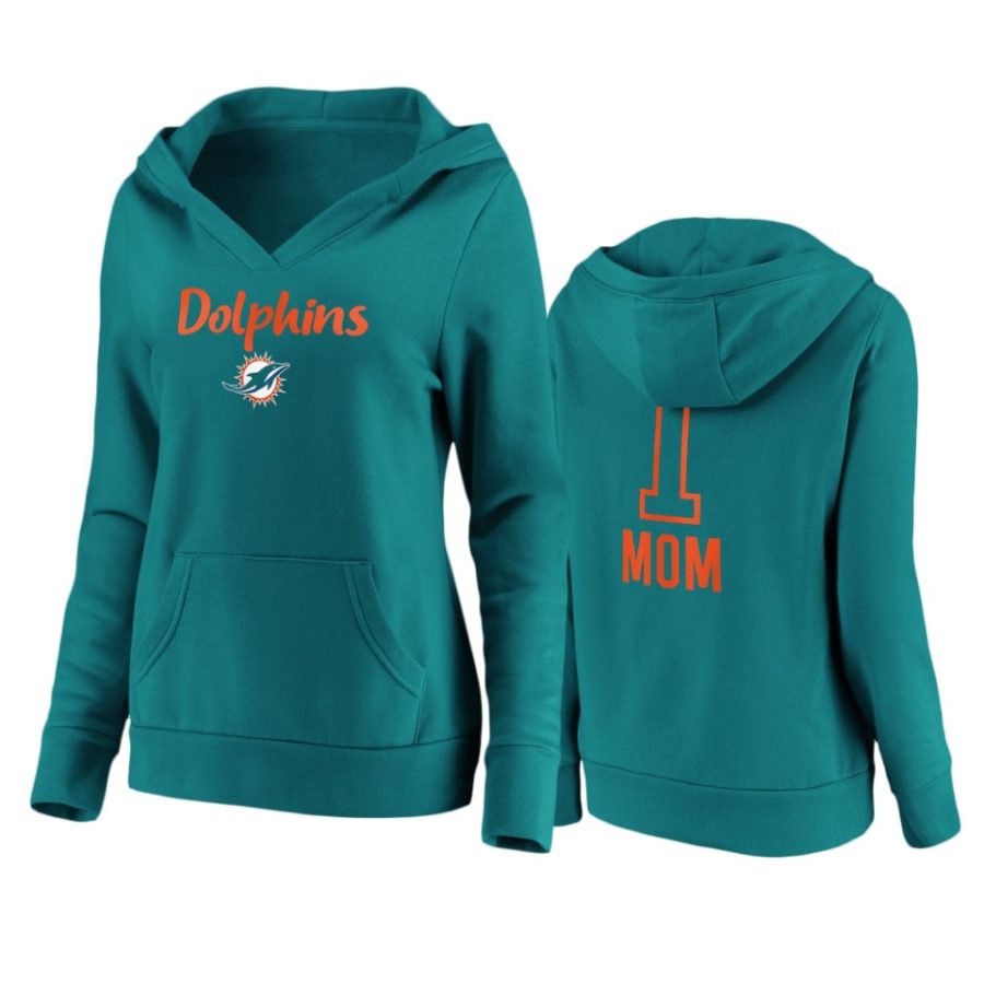 dolphins number one mom aqua hoodie