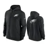 eagles black sideline club fleece hoodie