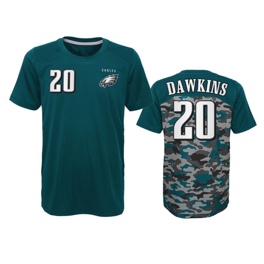 eagles brian dawkins camo midnight green extra yardage t shirt