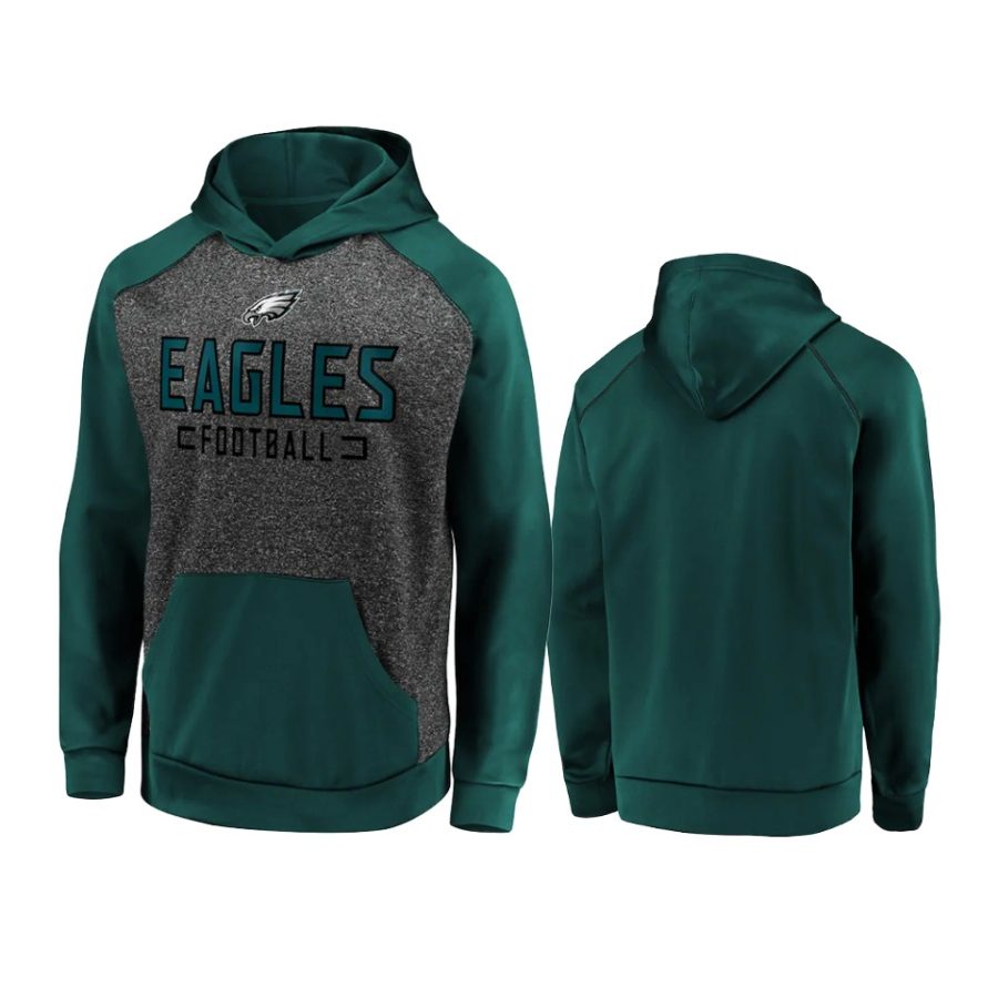 eagles charcoal green game day ready chiller fleece pullover hoodie