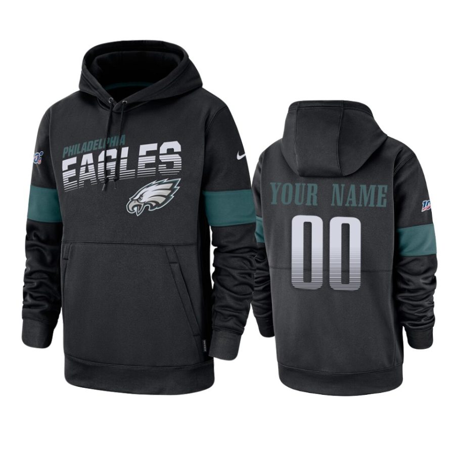 eagles custom black sideline team logo 100th season hoodie