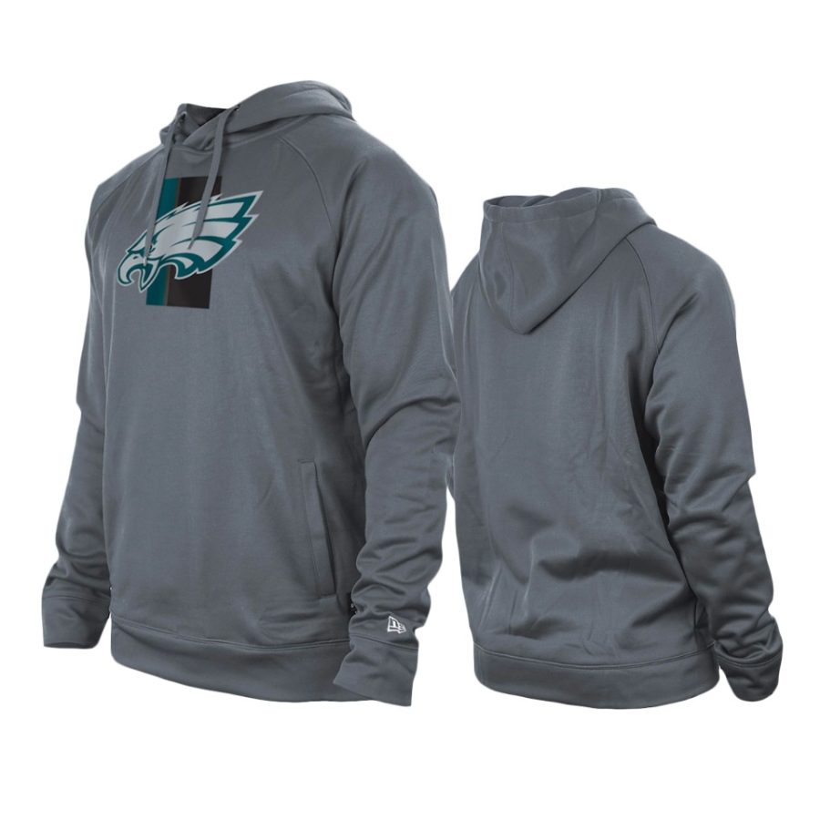 eagles gray training camp raglan hoodie