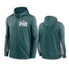 eagles green gray mascot performance full zip hoodie