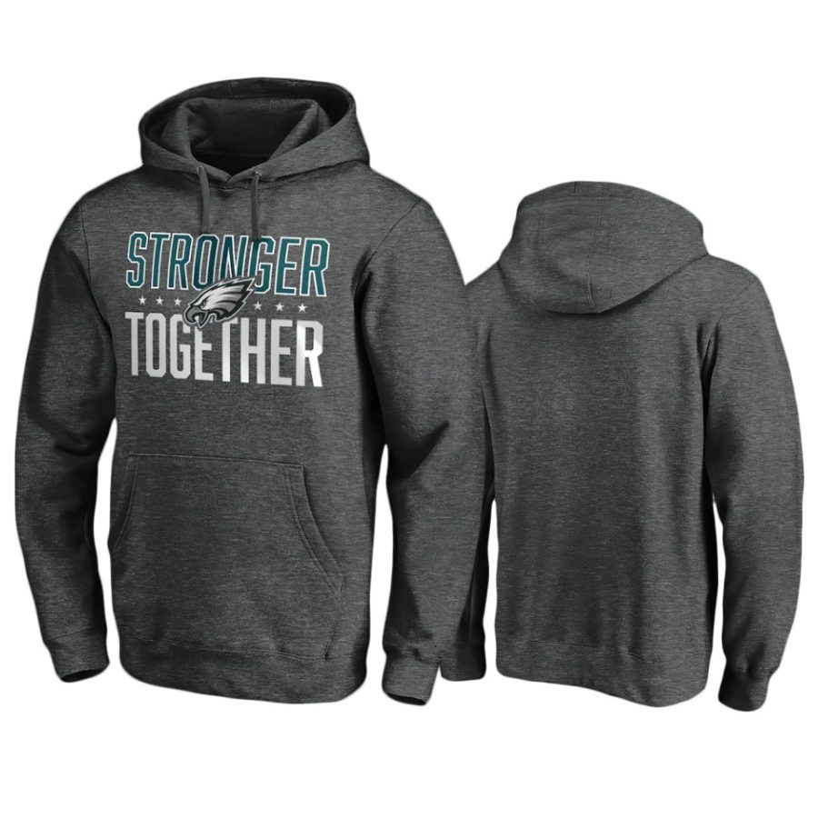 eagles heather charcoal stronger together hoodie