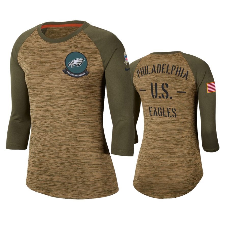 eagles khaki 2019 salute to service legend scoopneck raglan t shirt