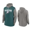 eagles midnight green color block fashion hoodie