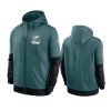 eagles midnight green sideline impact lockup full zip hoodie