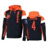 eddie jackson bears brown orange extreme throwback full zip hoodie