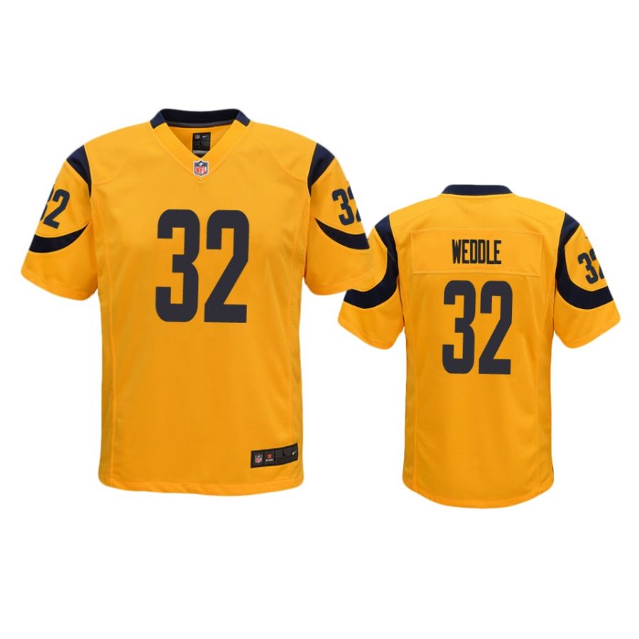 eric weddle rams gold color rush game jersey