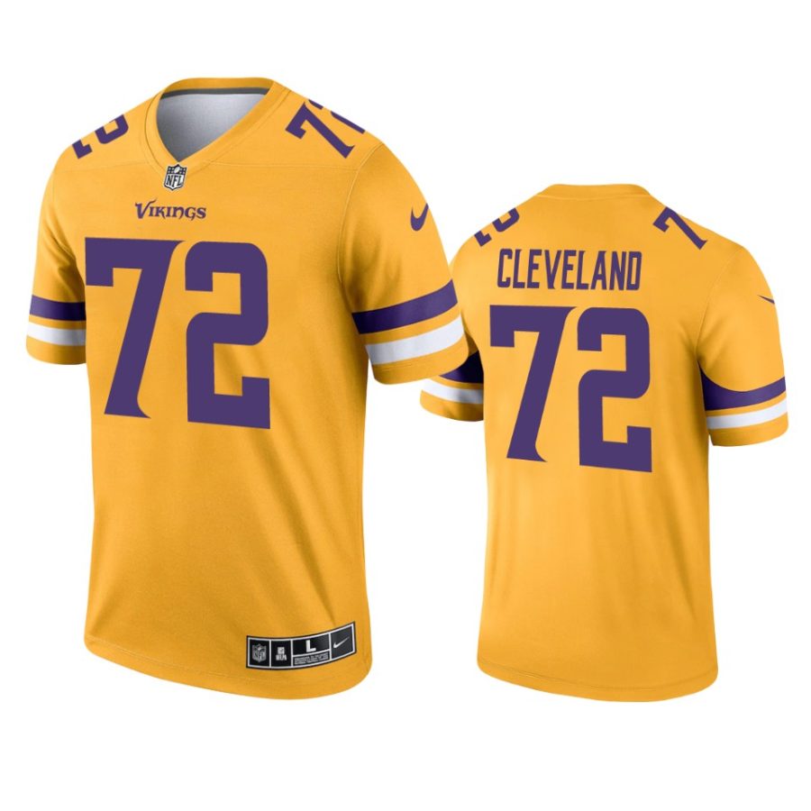 ezra cleveland vikings 2021 inverted legend gold jersey