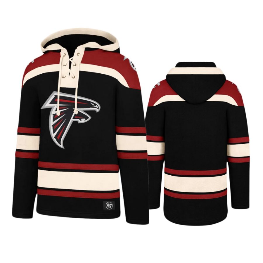 falcons black red lacer v neck pullover hoodie