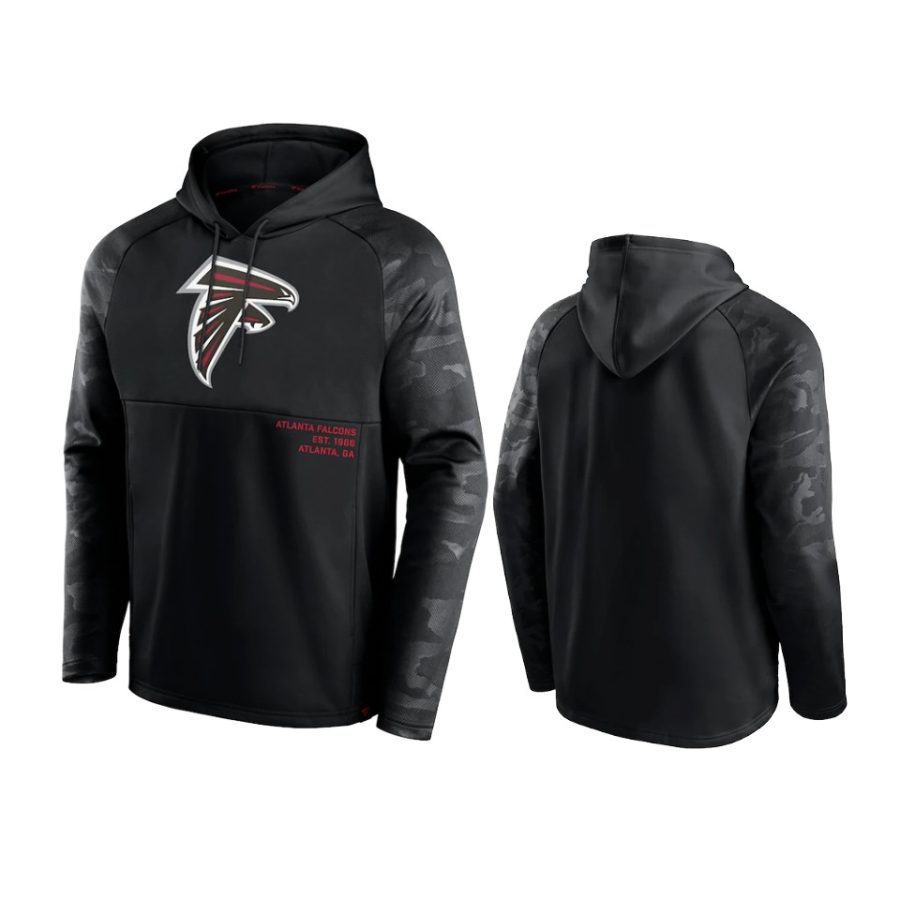 falcons black shade defender raglan hoodie