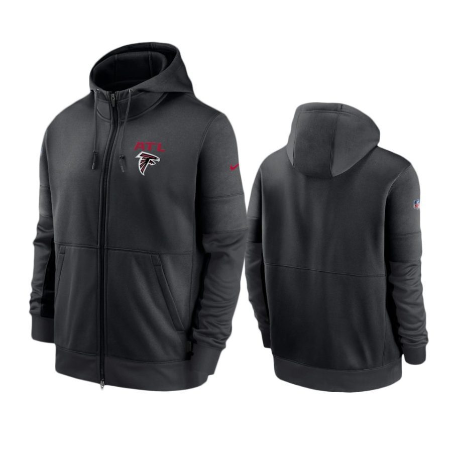 falcons black sideline impact lockup full zip hoodie