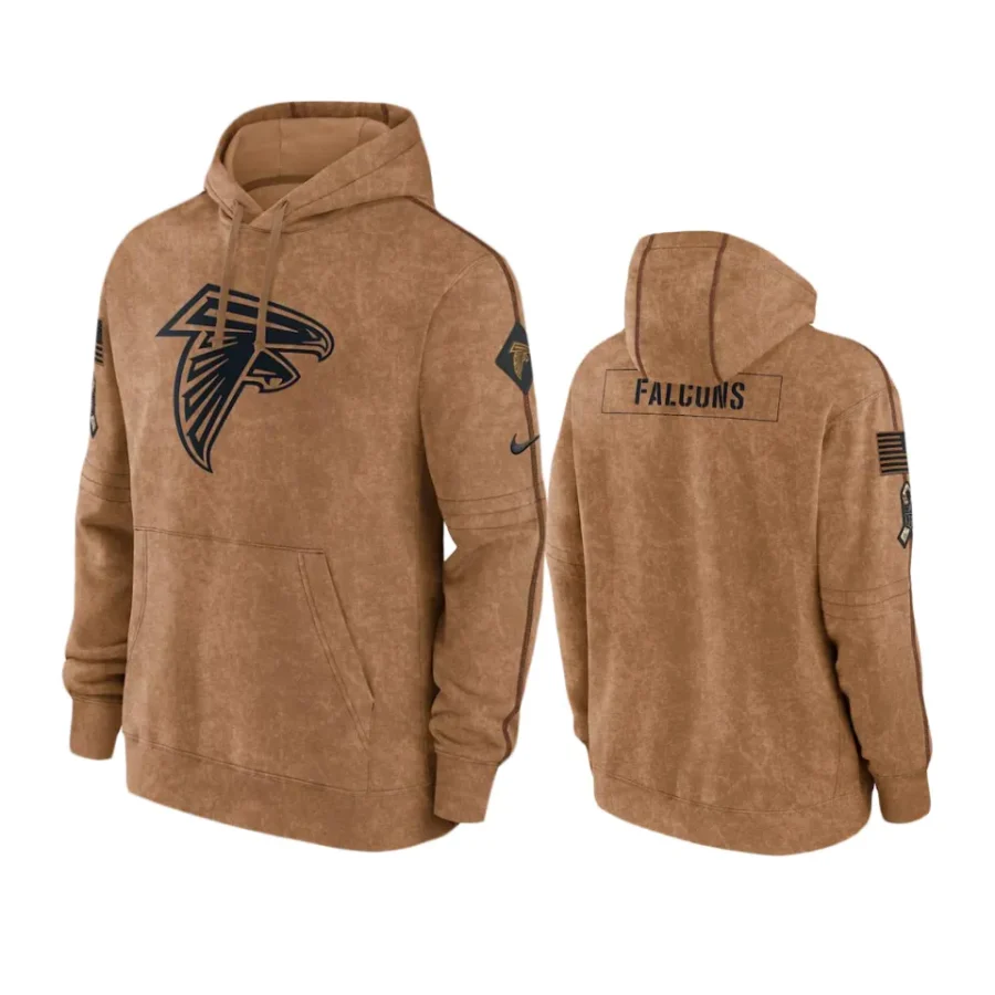 falcons brown 2023 salute to service club hoodie