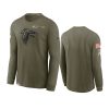 falcons olive 2021 salute to service performance long sleeve t shirt