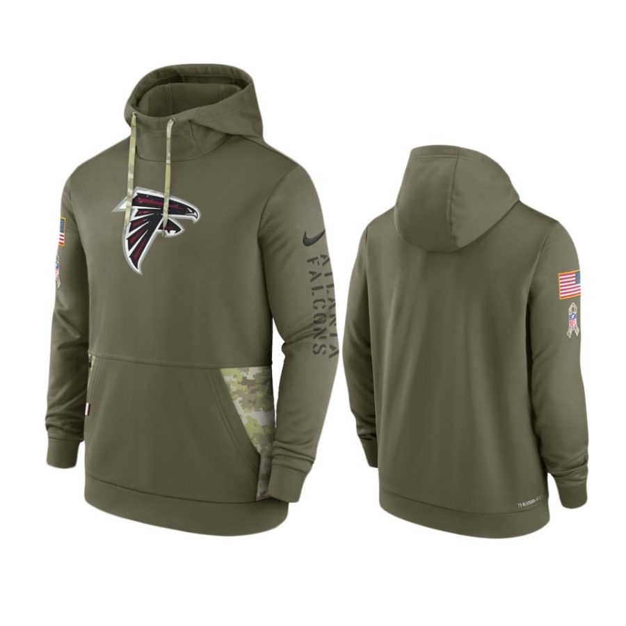 falcons olive 2022 salute to service therma hoodie