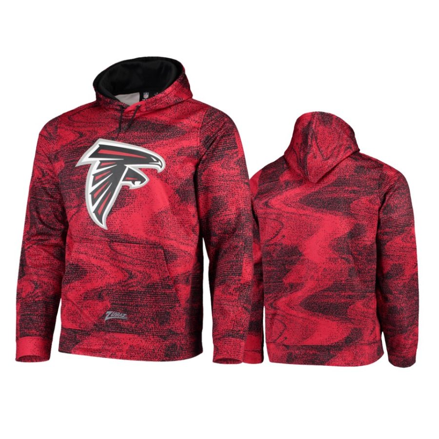 falcons red black static pullover hoodie