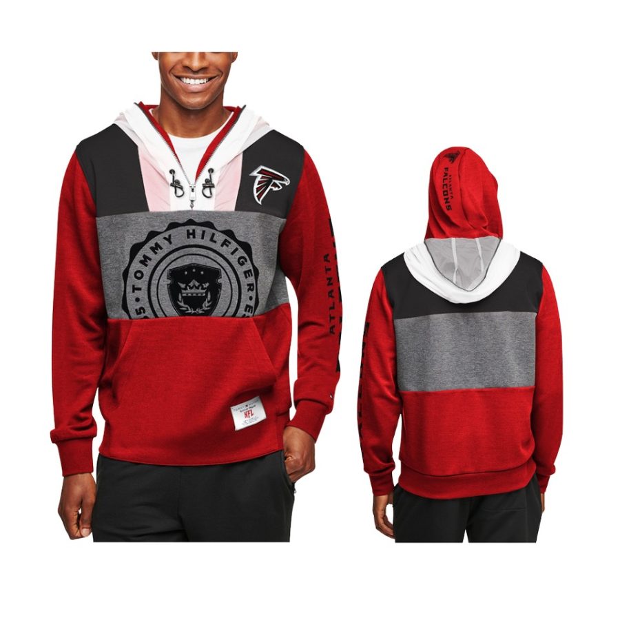 falcons red charcoal pinnacle hoodie