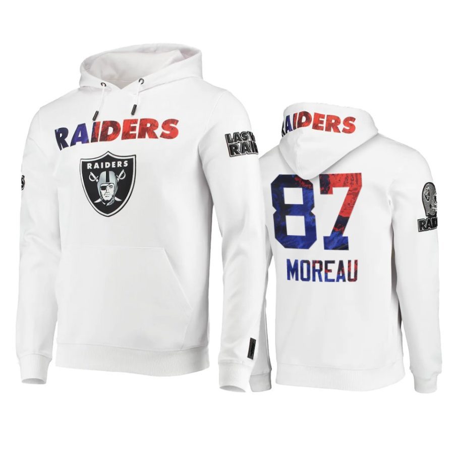 foster moreau raiders white americana hoodie