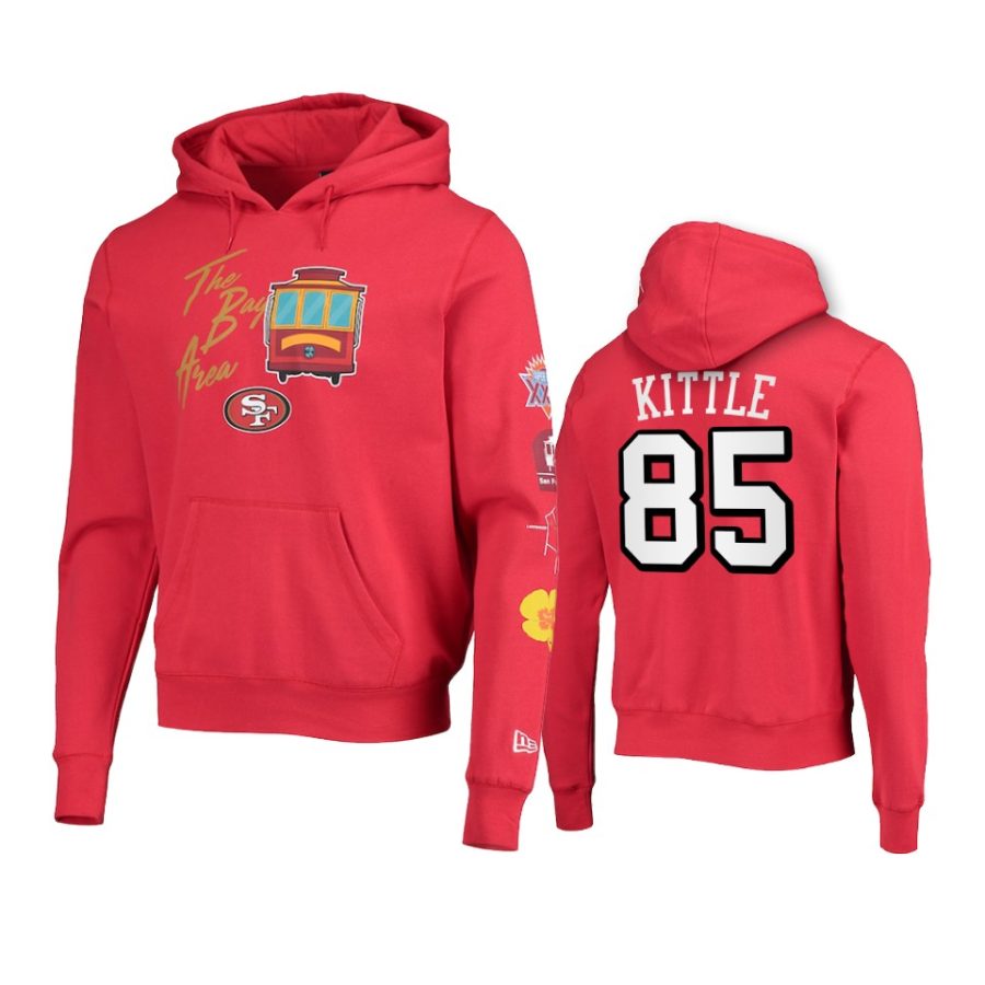 george kittle 49ers scarlet city transit hoodie