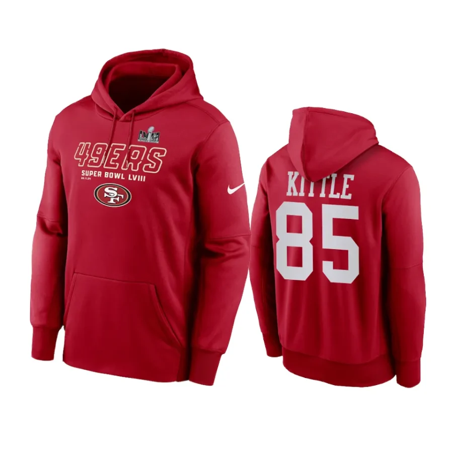 george kittle scarlet super bowl lviii hometown hoodie