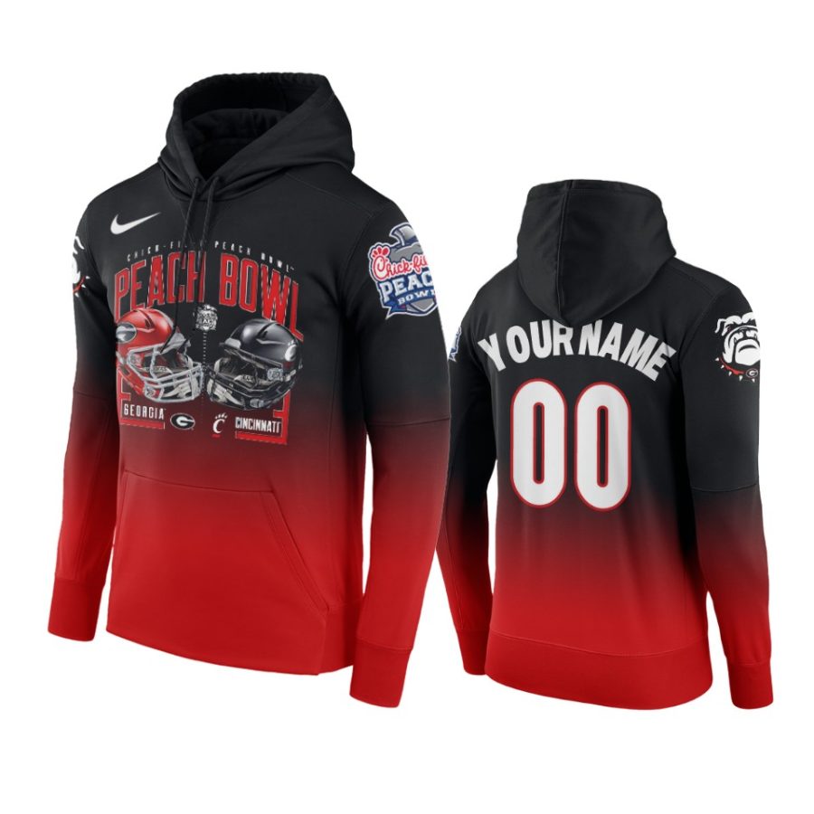 georgia bulldogs custom 2021 peach bowl red hoodie