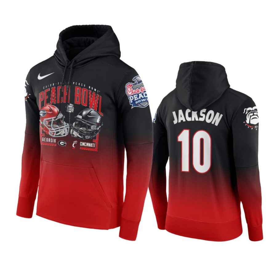 georgia bulldogs kearis jackson 2021 peach bowl red hoodie