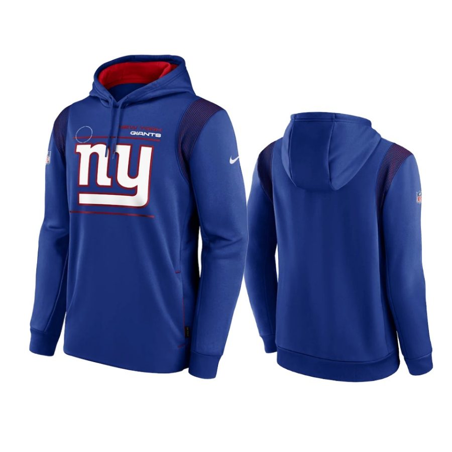 giants royal sideline logo performance hoodie