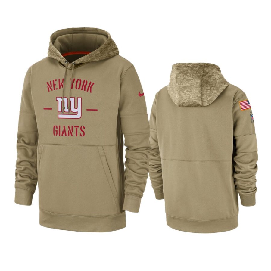 giants tan 2019 salute to service sideline therma hoodie