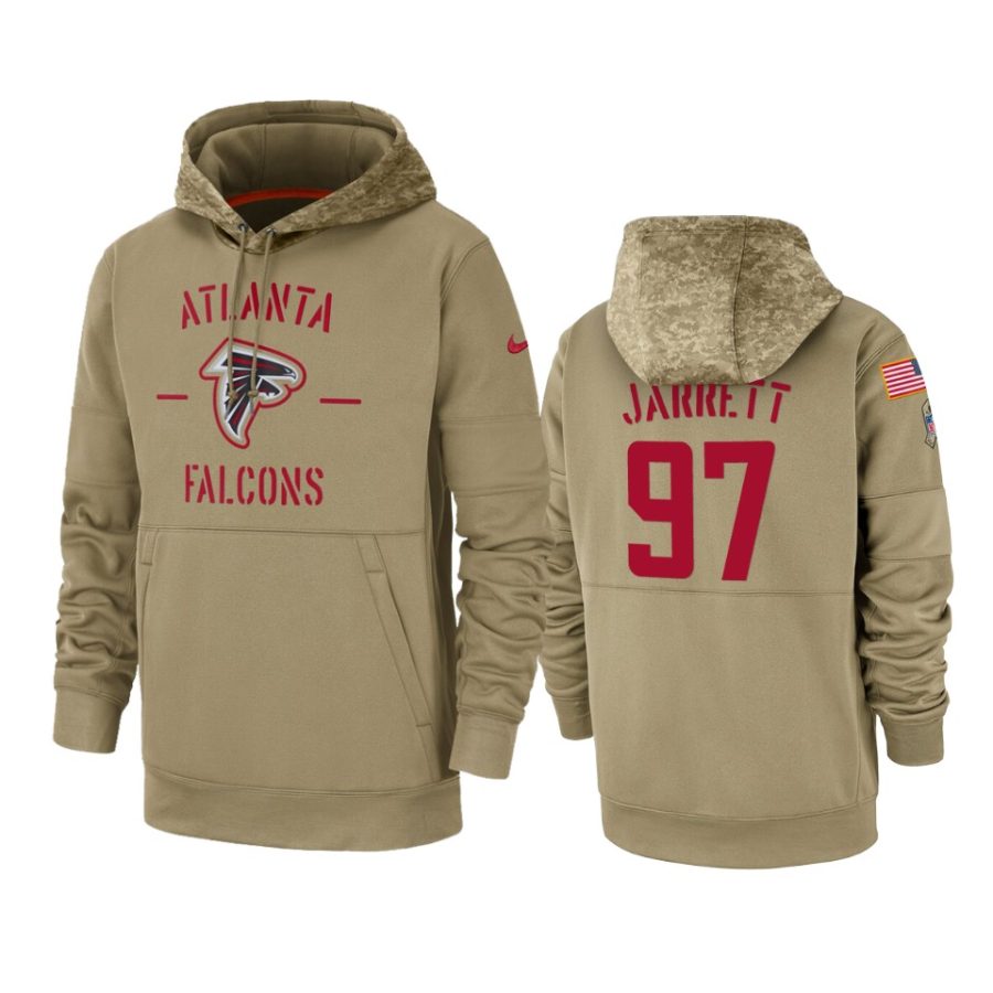 grady jarrett falcons tan 2019 salute to service sideline therma hoodie